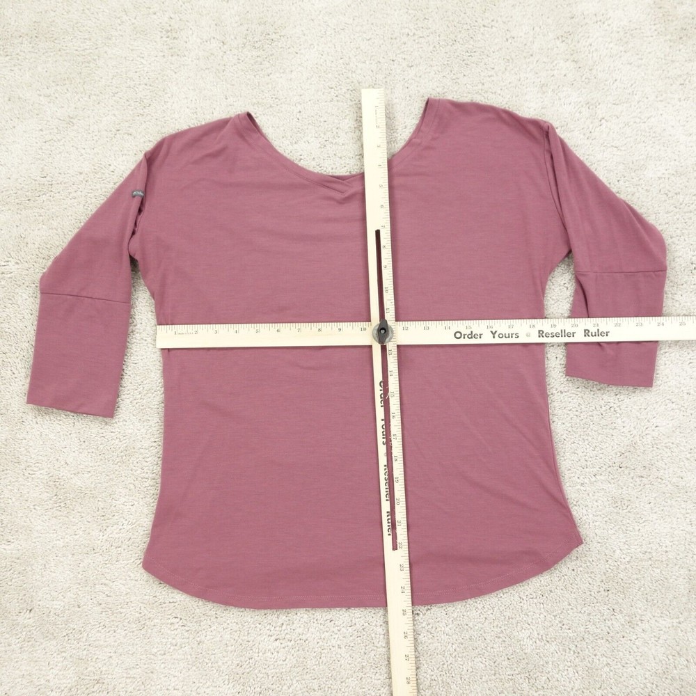 Columbia Shirt Women's Small Purple Mauve 3/4 Sleeve Stretch Pullover Outdoor - Picture 5 of 8